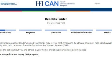 HI CAN Benefits Finder Screen